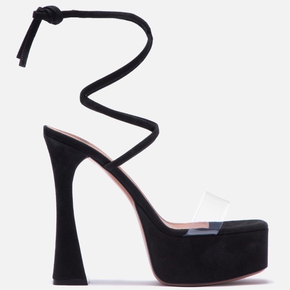 🌹AMINA MAUDDI🌹 Sita Suede Platform Sandals Black Size: 36.5 - Picture 4 of 15